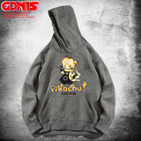 Men and Women Pokemon Pikachu Hoodie Y Pikachu Hooded Sweater for Men and Women