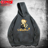 Men and Women Pokemon Pikachu Hoodie Y Pikachu Hooded Sweater for Men and Women