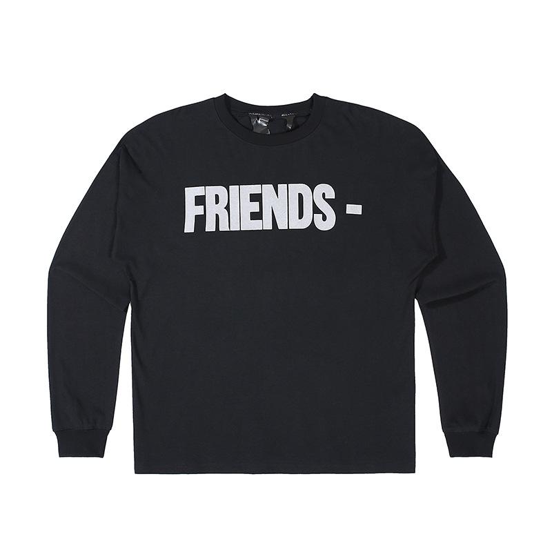 Vlone Sweatshirt Life Friends Printing Men's and Women's Long Sleeves Loose Casual Fashionable Hip Hop Style