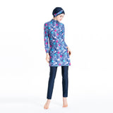 Burkini Muslim Swimwear Printed Slim Fit Three Piece Swimsuit Beachwear