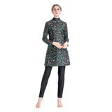 Burkini Muslim Swimwear Printed Slim Fit Three Piece Swimsuit Beachwear