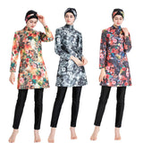 Burkini Muslim Swimwear Printed Three-Piece Set Swimsuit Beachwear Suit