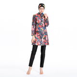 Burkini Muslim Swimwear Printed Three-Piece Set Swimsuit Beachwear Suit