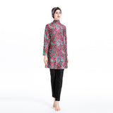 Burkini Muslim Swimwear Printed Slim Fit Three Piece Swimsuit Suit for Women