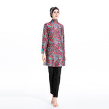Burkini Muslim Swimwear Printed Slim Fit Three Piece Swimsuit Suit for Women