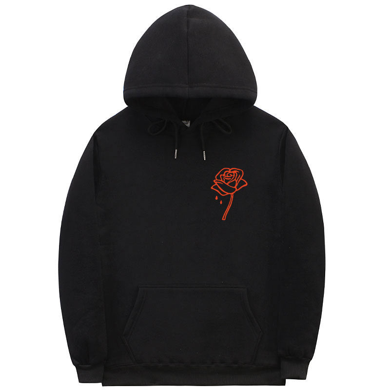 Black Rose Hoodie People Are Poison Rose Hooded Hoodie Men's and Women's Rose Fleece Hoodie