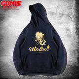 Men and Women Pokemon Pikachu Hoodie Y Pikachu Hooded Sweater for Men and Women