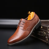 Indo Western Shoes Pointed Formal Leather Shoes British Crocodile Pattern Business Casual Men 'S Shoes