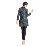 Burkini Muslim Swimwear Printed Slim Fit Three Piece Swimsuit Beachwear