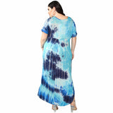 Women Plus Size Midi Dresses Tie-Dye Print Straight Dress