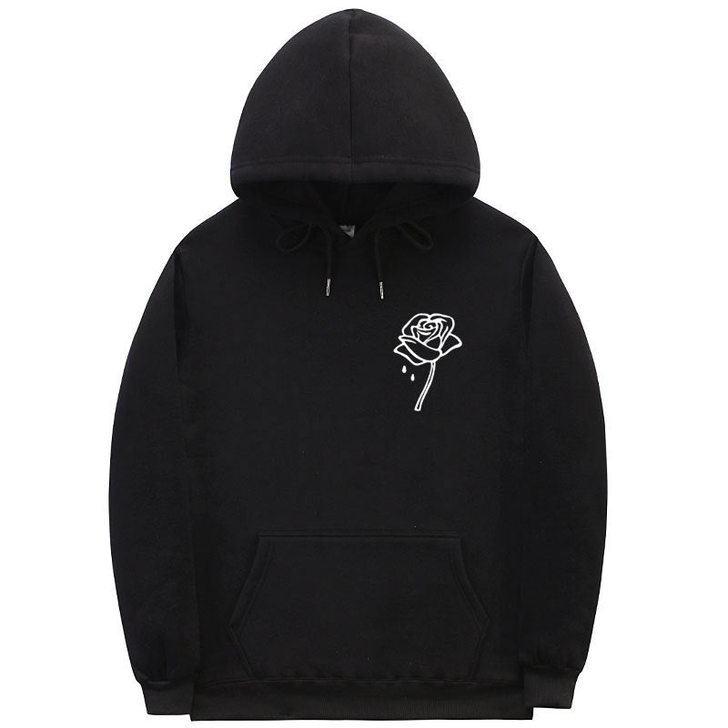 Black Rose Hoodie People Are Poison Rose Hooded Hoodie Men's and Women's Rose Fleece Hoodie
