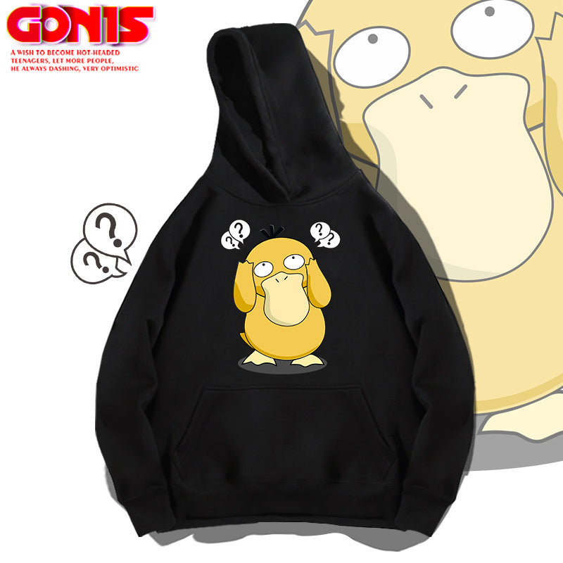Men and Women Pokemon Pikachu Hoodie Spring and Autumn Anime Psyduck Loose Shoulder Coat