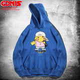 Men and Women Pokemon Pikachu Hoodie Women's Spring and Autumn Clothing Pikachu Loose