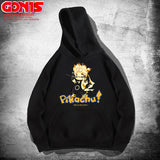 Men and Women Pokemon Pikachu Hoodie Y Pikachu Hooded Sweater for Men and Women
