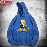 Men and Women Pokemon Pikachu Hoodie Y Pikachu Hooded Sweater for Men and Women