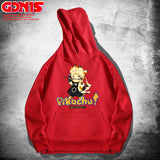 Men and Women Pokemon Pikachu Hoodie Y Pikachu Hooded Sweater for Men and Women