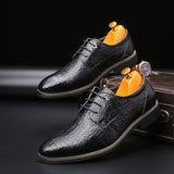 Indo Western Shoes Pointed Formal Leather Shoes British Crocodile Pattern Business Casual Men 'S Shoes