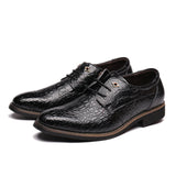 Indo Western Shoes Pointed Formal Leather Shoes British Crocodile Pattern Business Casual Men 'S Shoes