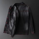 Cotton Solid Men's Denim Trucker Jacket Mens Spring Autumn Casual Slim Fit Bomber Jackets Men Jean Coat Men Outwear Male Cowboy Black