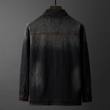 Cotton Solid Men's Denim Trucker Jacket Mens Spring Autumn Casual Slim Fit Bomber Jackets Men Jean Coat Men Outwear Male Cowboy Black