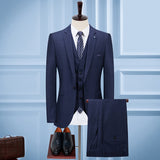 Seersucker Suit Men's Three-Piece Suit