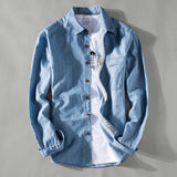 Denim Shirts Men Long Sleeve Coat Top
