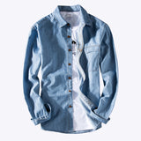 Denim Shirts Men Long Sleeve Coat Top