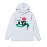 Vlone Hoodie I Love ATL Tee Love Heart Red Heart Men's Couple Hooded Coat