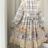 Gothic Lolita Harajuku Style Clothing Autumn Sunflower Bear Lolita Long Sleeve Dress Op