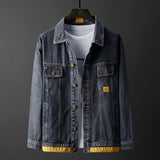 Cotton Solid Men's Denim Trucker Jacket Mens Spring Autumn Casual Slim Fit Bomber Jackets Men Jean Coat Men Outwear Male Cowboy Casual