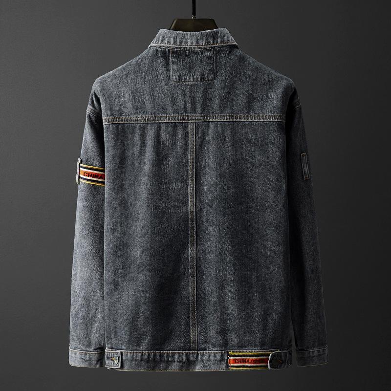 Cotton Solid Men's Denim Trucker Jacket Mens Spring Autumn Casual Slim Fit Bomber Jackets Men Jean Outwear Cowboy Gray Denim Jacket