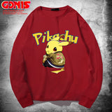 Men and Women Pokemon Pikachu Hoodie Pikachu Long Sleeve T-shirt