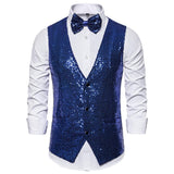 Tuxedo Vests Men Suit Vest Men's Costumes Small Sequined Vest Singer MC