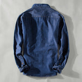 Denim Shirts Men Long Sleeve Coat Top