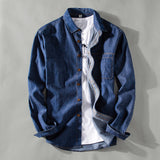 Denim Shirts Men Long Sleeve Coat Top