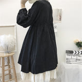 Gothic Lolita Harajuku Style Clothing Autumn and Winter Lolita Black and White Stitching Op Dress