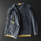 Cotton Solid Men's Denim Trucker Jacket Mens Spring Autumn Casual Slim Fit Bomber Jackets Men Jean Coat Men Outwear Male Cowboy Casual