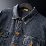 Cotton Solid Men's Denim Trucker Jacket Mens Spring Autumn Casual Slim Fit Bomber Jackets Men Jean Coat Men Outwear Male Cowboy Casual