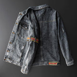 Cotton Solid Men's Denim Trucker Jacket Mens Spring Autumn Casual Slim Fit Bomber Jackets Men Jean Outwear Cowboy Gray Denim Jacket