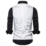 Tuxedo Vests Men Suit Vest Men's Stage Costume Jacquard Vest