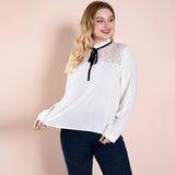 Women Plus Size Tops Spring White Long Sleeve Top