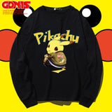 Men and Women Pokemon Pikachu Hoodie Pikachu Long Sleeve T-shirt