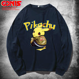 Men and Women Pokemon Pikachu Hoodie Pikachu Long Sleeve T-shirt