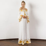 Women Dresses Flower Embroidered Vintage Dress