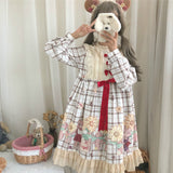 Gothic Lolita Harajuku Style Clothing Autumn Sunflower Bear Lolita Long Sleeve Dress Op