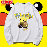 Men and Women Pokemon Pikachu Hoodie Pikachu Long Sleeve T-shirt