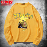 Men and Women Pokemon Pikachu Hoodie Pikachu Long Sleeve T-shirt