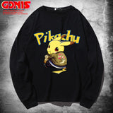 Men and Women Pokemon Pikachu Hoodie Pikachu Long Sleeve T-shirt