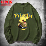 Men and Women Pokemon Pikachu Hoodie Pikachu Long Sleeve T-shirt