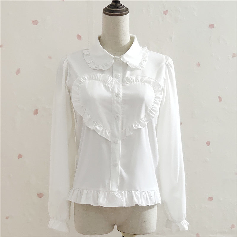 Gothic Lolita Harajuku Style Clothing Autumn Student All-Match Lolita Long Sleeve Shirt Women